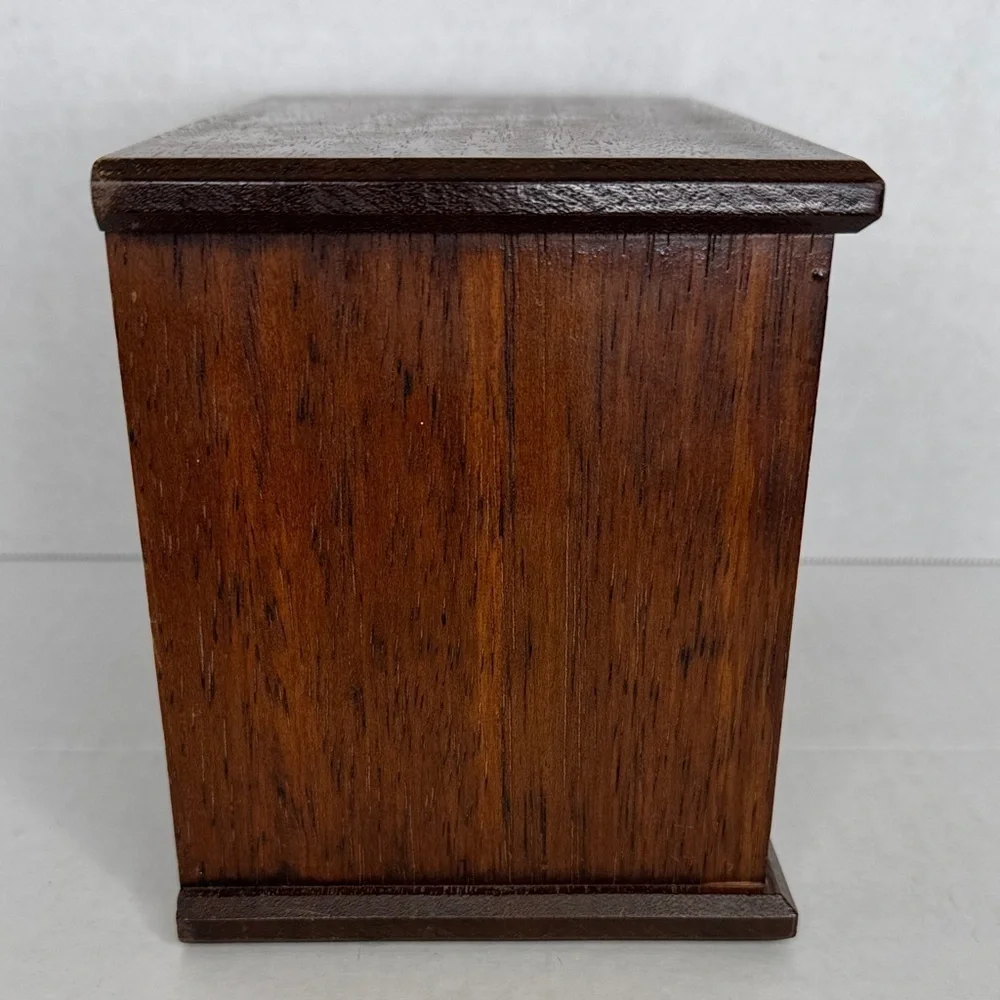 Vintage Mele Japan Vintage Wooden Musical Jewelry Box 3 Drawer Aprox 8